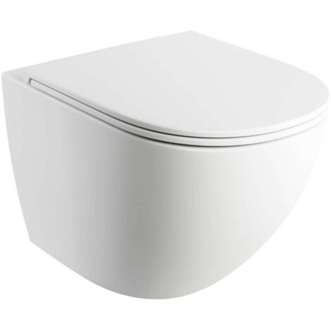 OMNIRES Ottawa - WC sospeso con sedile SoftClose, Rimless, bianco opaco OTTAWAMWBM