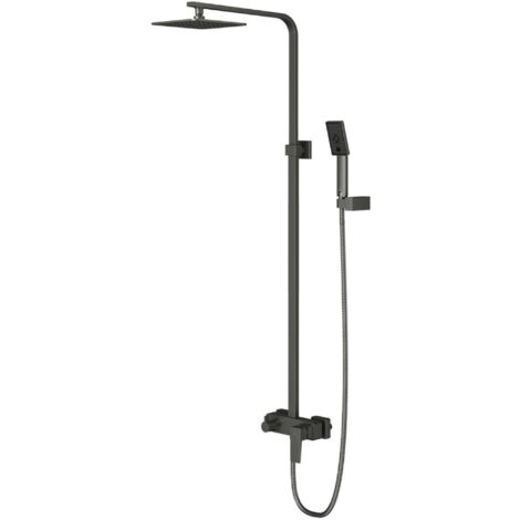 OMNIRES Parma - Conjunto de ducha con grifo, 20x20 cm, 3 chorros, grafito PM7444GR