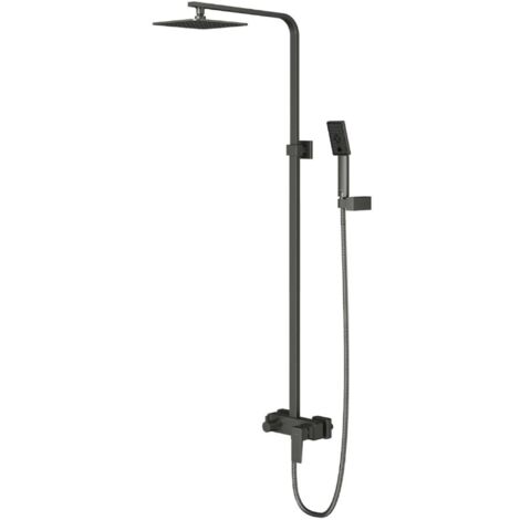 OMNIRES Parma - Duschset mit Armatur, 20x20 cm, 3 Strahlarten, Graphit PM7444GR