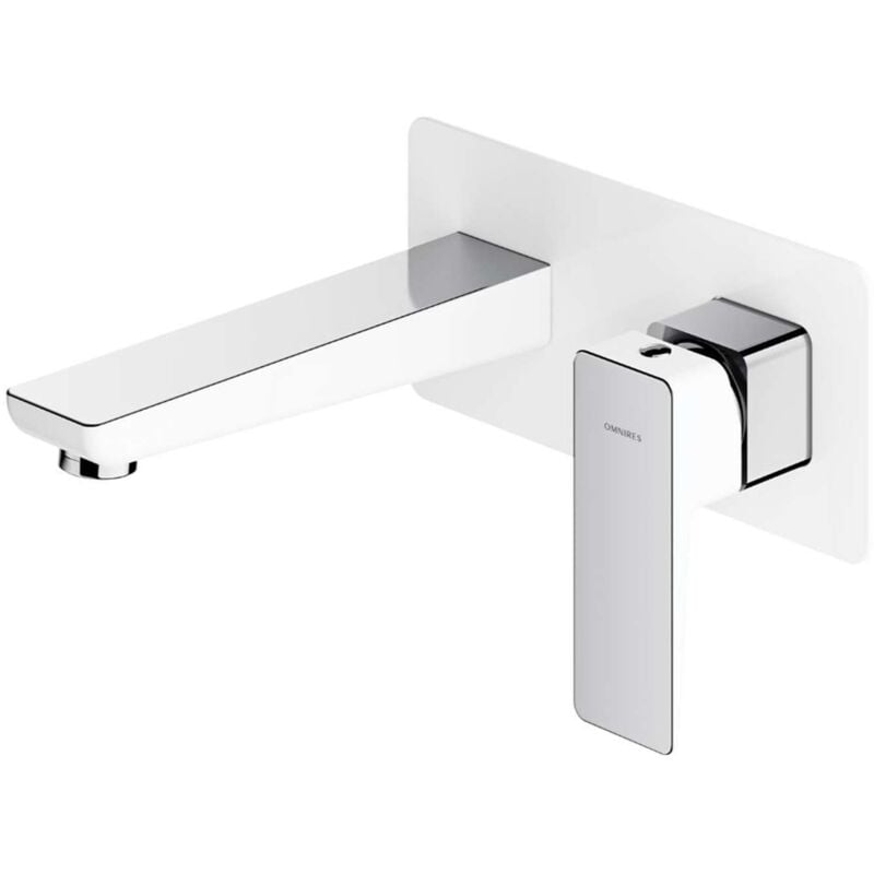 Parma - Mitigeur de lavabo encastré, installation 2 trous, avec corps d'encastrement, blanc/chrome PM7415CRB - Omnires
