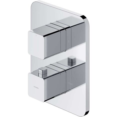 OMNIRES Parma - Mitigeur thermostatique à encastrer, 2 sorties, avec corps d’encastrement, chrome PM7436CR