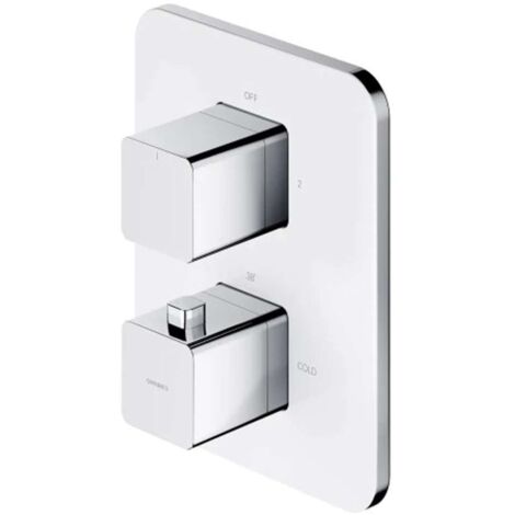 OMNIRES Parma - Unterputz-Thermostatarmatur, für 2 Verbraucher, mit Einbaukörper, Chrom/weiß PM7436CRB