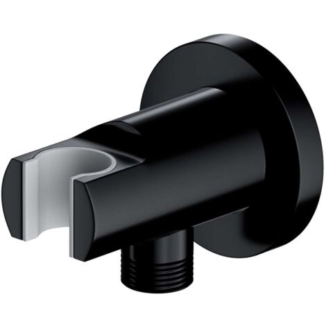 OMNIRES - Presa d'acqua a muro con supporto doccia, nero 8873BL