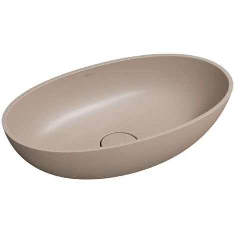 OMNIRES Shell M+ - Lavabo sobre encimera 60x35 cm, sin rebosadero, beige mate SHELLUNDB