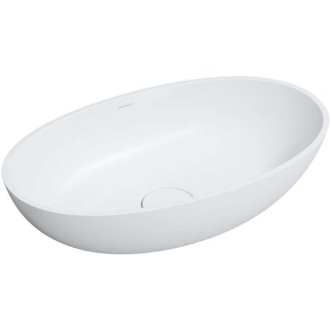 OMNIRES Shell M+ - Lavabo sobre encimera 60x35 cm, sin rebosadero, blanco mate SHELLUNBM