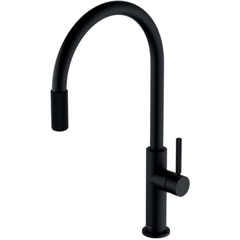 OMNIRES Switch - Grifo de fregadero con dispositivo de filtración, negro mate SW9057-FD1BL