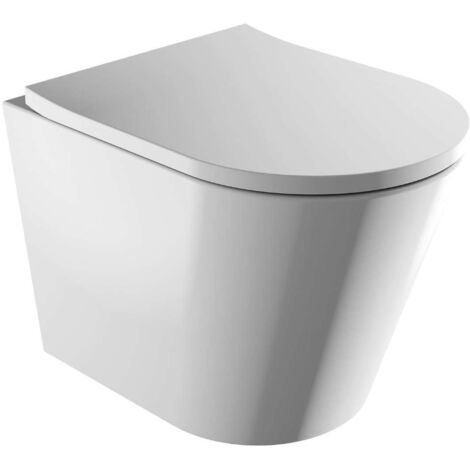 OMNIRES Tampa - WC suspendu avec abattant SoftClose, Rimless, blanc TAMPAMWBP