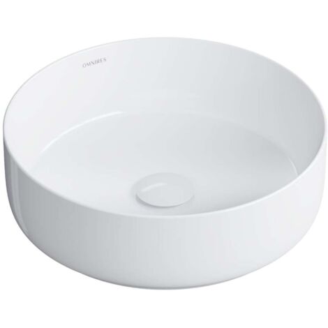 OMNIRES Tulsa - Lavabo da appoggio, diametro 36 mm, senza troppopieno, bianco TULSA355BP