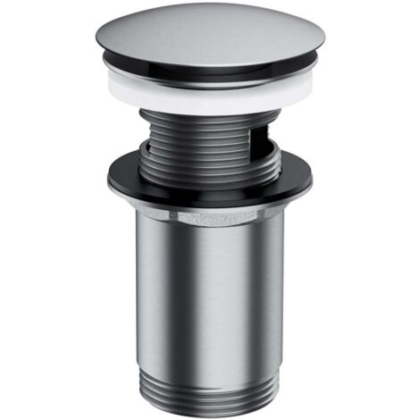 OMNIRES - Válvula de desagüe para lavabo, ClickClack, níquel cepillado A706NI