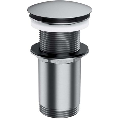 OMNIRES - Válvula de desagüe para lavabo, ClickClack, níquel cepillado A716NI