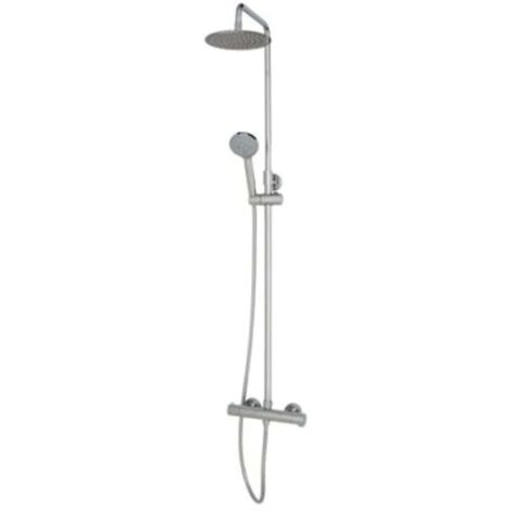 OMNIRES Y - Brauseset mit Thermostat, Durchmesser 20 cm, 5 Strahlarten, Chrom Y1244XOCR