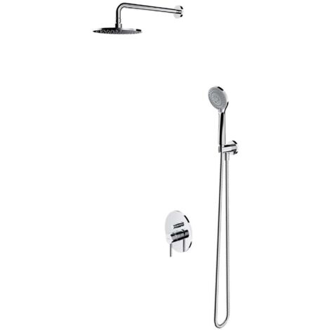 OMNIRES Y - Conjunto de ducha con grifo empotrado, con cuerpo, diámetro 20 cm, 5 chorros, cromado SYSY21CR