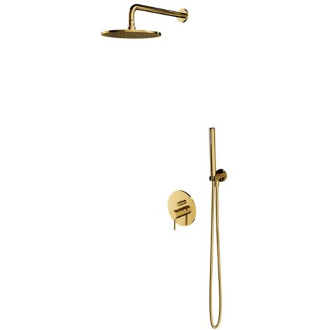 OMNIRES Y - Conjunto de ducha con grifo empotrado, con cuerpo, diámetro 25 cm, dorado SYSY19GL