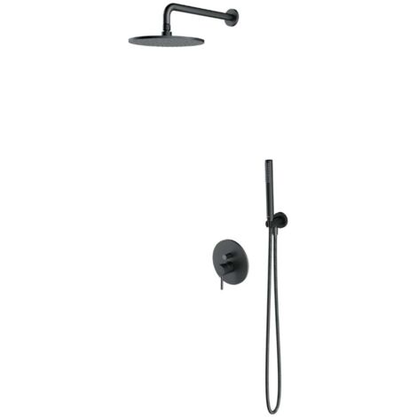 OMNIRES Y - Duschset mit Unterputzarmatur, mit Einbaukörper, Durchmesser 25 cm, Graphit SYSY35GR