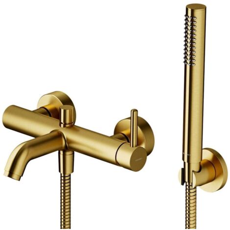 OMNIRES Y - Grifo de bañera con accesorios, oro cepillado Y1231GLB