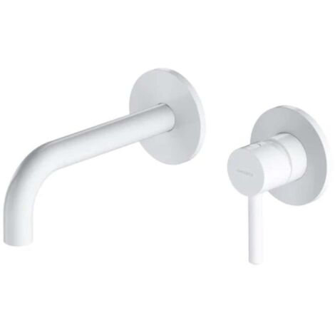 OMNIRES Y - Grifo de lavabo empotrado, instalación de 2 orificios, con cuerpo, blanco mate Y1215HWM