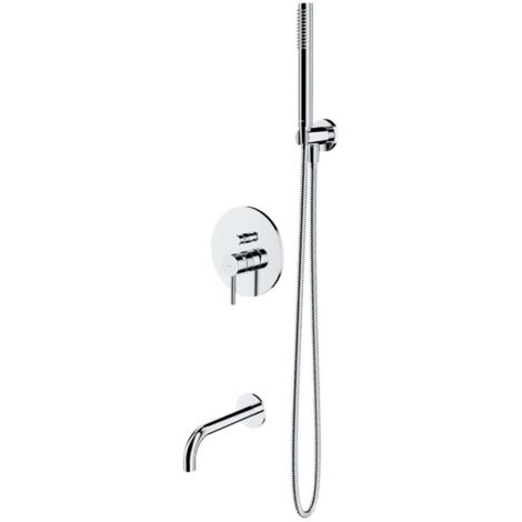 OMNIRES Y - Grifo empotrado de bañera, 3 orificios, con cuerpo, con accesorios, cromo SYSYW01CR