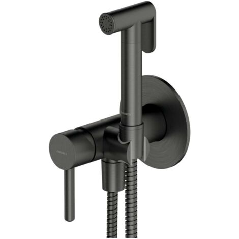 OMNIRES Y - Grifo para bidé empotrado, con ducha, con cuerpo, grafito SYSYBI2GR