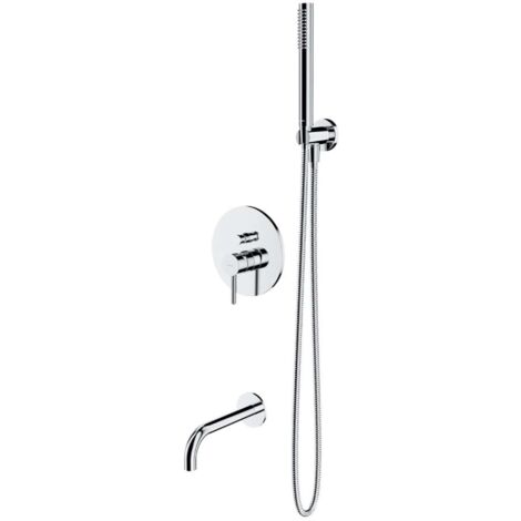 OMNIRES Y - Miscelatore ad incasso per vasca da bagno, montaggio a 3 fori, con corpo incasso, con accessori, cromo SYSYW01CR