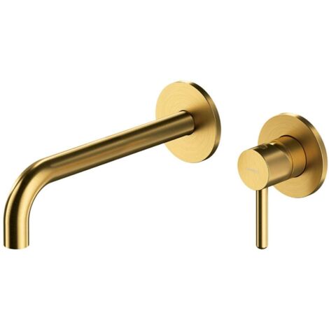 OMNIRES Y - Miscelatore da lavabo ad incasso, installazione 2 fori, con corpo, oro spazzolato Y1215HLGLB