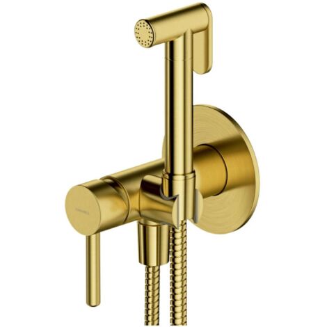 OMNIRES Y - Miscelatore per bidet ad incasso, con doccetta, con corpo, in ottone spazzolato SYSYBI2BSB