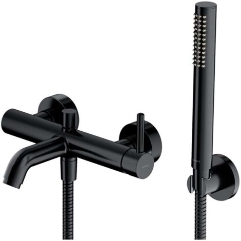OMNIRES Y - Miscelatore per vasca da bagno, con accessori, nero Y1231BL