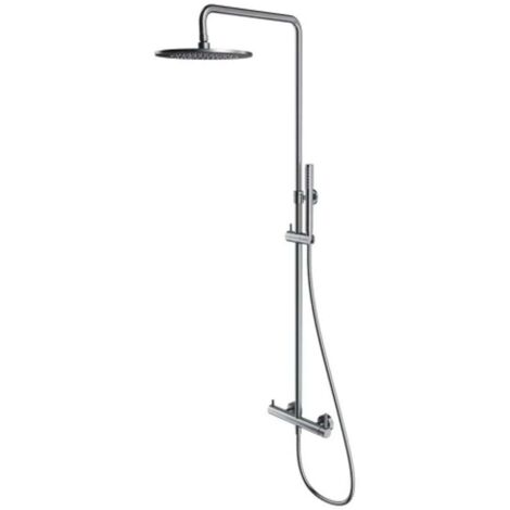 OMNIRES Y - Set de douche avec mitigeur, diamètre 25 cm, nickel brossé Y1244MNI