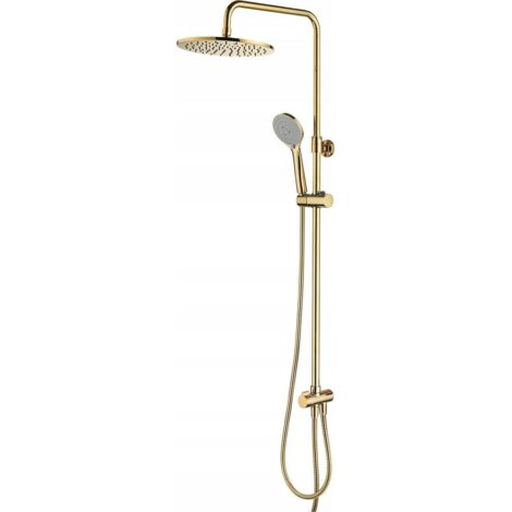 OMNIRES Y - Set de douche avec thermostat, diamètre 25 cm, 5 jets, doré Y1244LUXLGL
