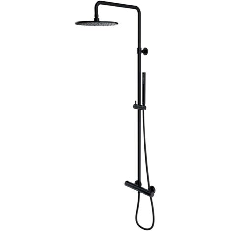 OMNIRES Y - Set de ducha con termostato, diámetro 25 cm, negro Y1244SUBL