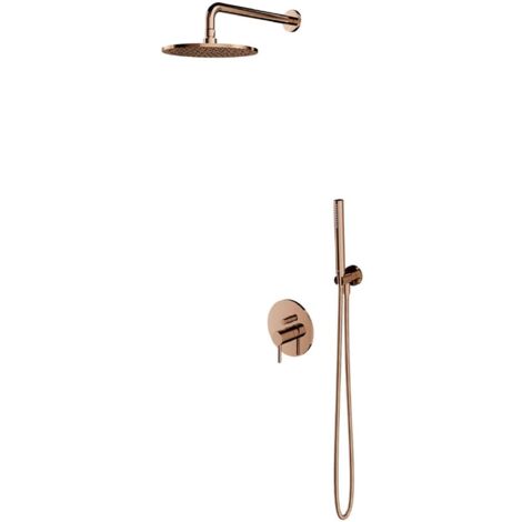 OMNIRES Y - Set doccia con miscelatore da incasso, con corpo, diametro 25 cm, rame SYSY35CP