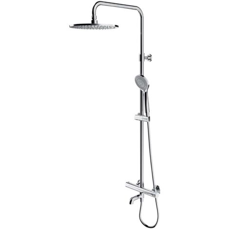 OMNIRES Y - Set doccia con termostato per vasca da bagno, diametro 25 cm, 5 getti, cromo Y1234ALCR