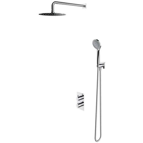 OMNIRES Y - Set doccia termostatico ad incasso, con corpo incasso, diametro 25 cm, 5 getti, cromo SYSYT01XCR