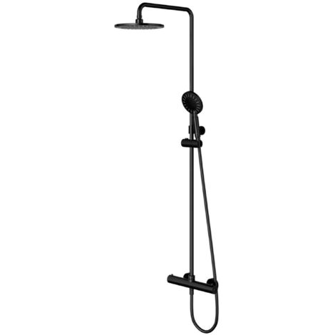 OMNIRES Y - Set doccia termostatico, diametro 23 cm, 3 getti, nero opaco Y1244NBL