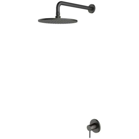 OMNIRES Y - Set mitigeur de douche encastré et douche de tête, avec corps d'encastrement, diamètre 25 cm, graphite brossé SYSY36GR