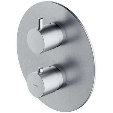 OMNIRES Y - Unterputz-Thermostatarmatur, für 2 Verbraucher, Nickel gebürstet Y1236RONI