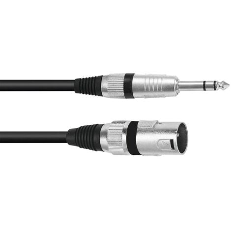 Omnitronic 3022075E XLR Cavo adattatore [1x Spina XLR 3 poli - 1x Spina jack da 6.3 mm (stereo)] 0.15 m Nero