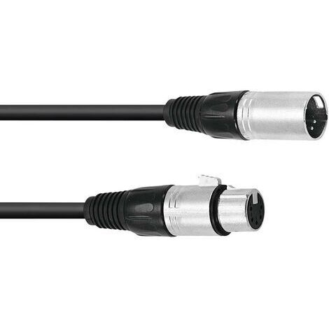 Omnitronic 30220768 XLR Câble de liaison [1x XLR mâle 5 pôles - 1x XLR femelle 5 pôles] 3.00 m noir