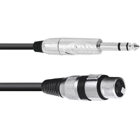 Omnitronic 30225182 XLR Cavo adattatore [1x Presa XLR 3 poli - 1x Spina jack da 6.3 mm (stereo)] 2.00 m Nero