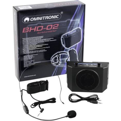 Omnitronic BHD-02 Altoparlante portatile PA 50 cm 2 pollici a batteria 1 pz.