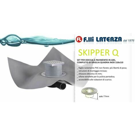 OMP SKIPPER Q DOCCIA A PAVIMENTO SCARICO SIFONE RIBBASSATO CON