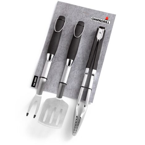 Ompagrill Set 3 Accessori Per Barbecue In Acciaio Inox