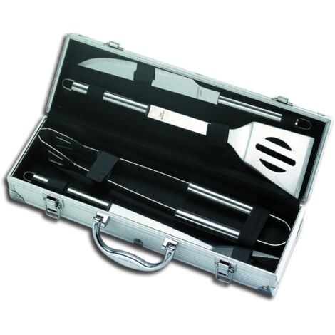 Ompagrill Set 4 Accessori Barbecue In Valigetta In Alluminio
