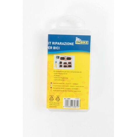 ON BIKE Kit riparazione rapida per ruote bici con otto pezze e scatola