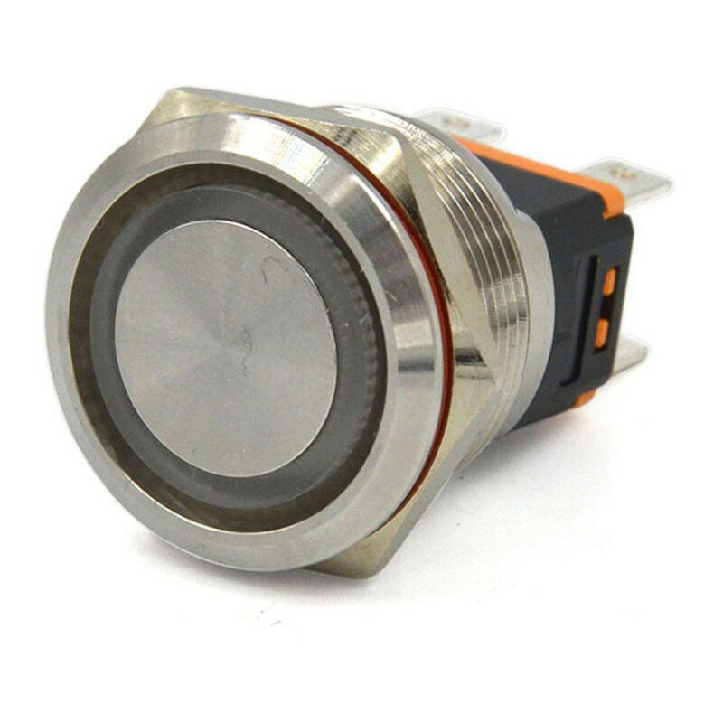 Interrupteur inox étanche 15A rouge - on continu