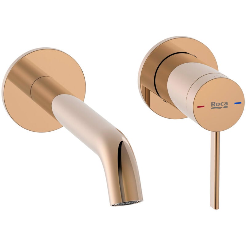 Roca - Mitigeur pour lavabo à encastrer ona, Economie d'eau et d'énergie, rose gold