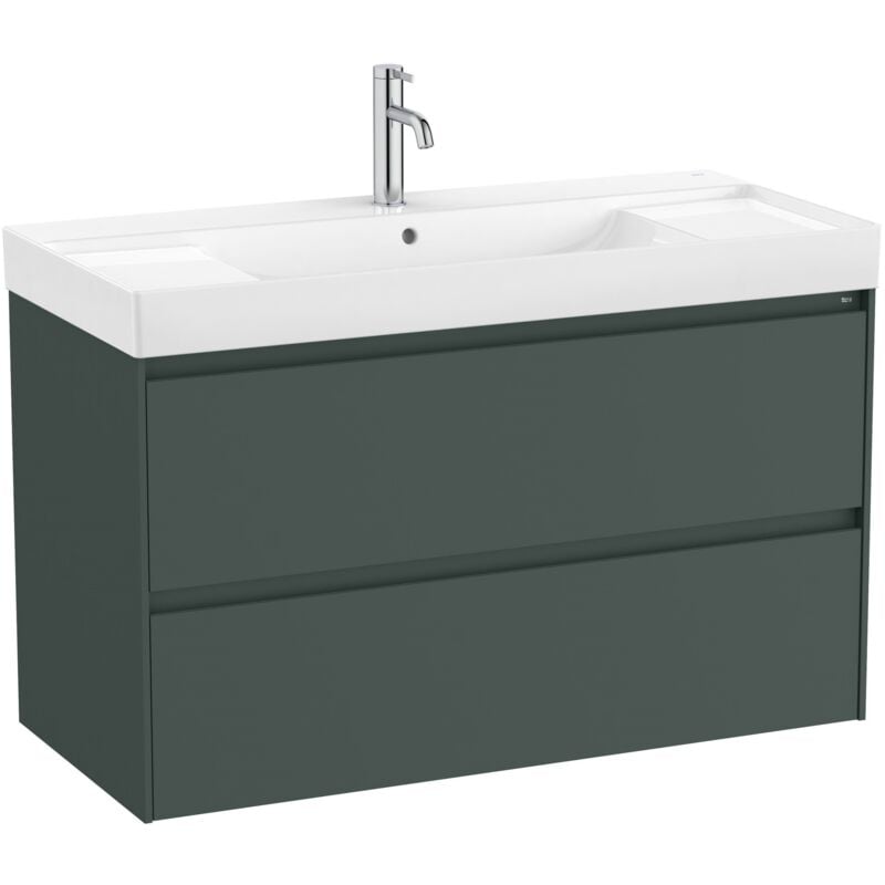 Roca - Pack Unik élément bas avec 2 tiroirs + lavabo ona Couleur : Vert mat