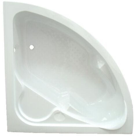 Ondee – Baignoire d'angle 140x140cm en acrylique renforcé 3mm – Accoudoirs préformés – Picots antidérapants – Contenance 222L