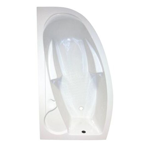 Ondee – Baignoire d'angle 160x90cm – Acrylique renforcé 3mm – Contenance 200L – Accoudoirs préformés et pieds réglables - 160x90cmG