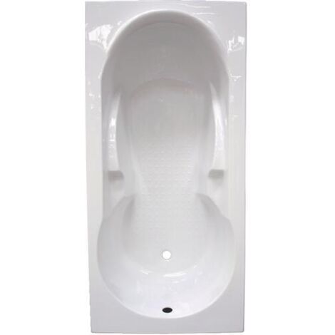 Ondee – Baignoire rectangulaire 170x80cm – Acrylique renforcé 3mm – Picots antidérapants – Installation facile avec pieds réglables