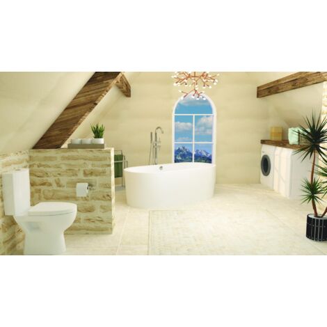 ONDEE - Bañera OLERON - Bañera isla 170x80cm - Acryl. reforzado 3mm - Blanco